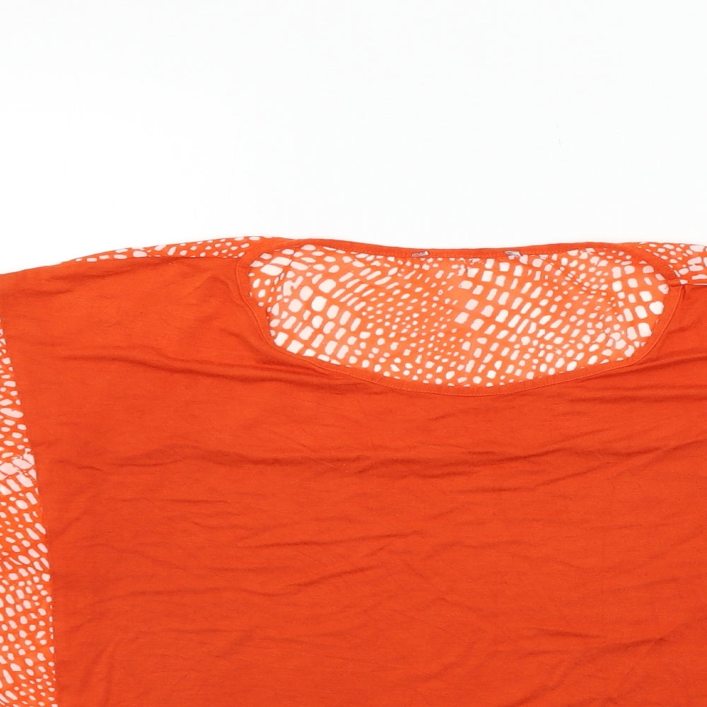 George Womens Orange Geometric  Basic Blouse Size 12