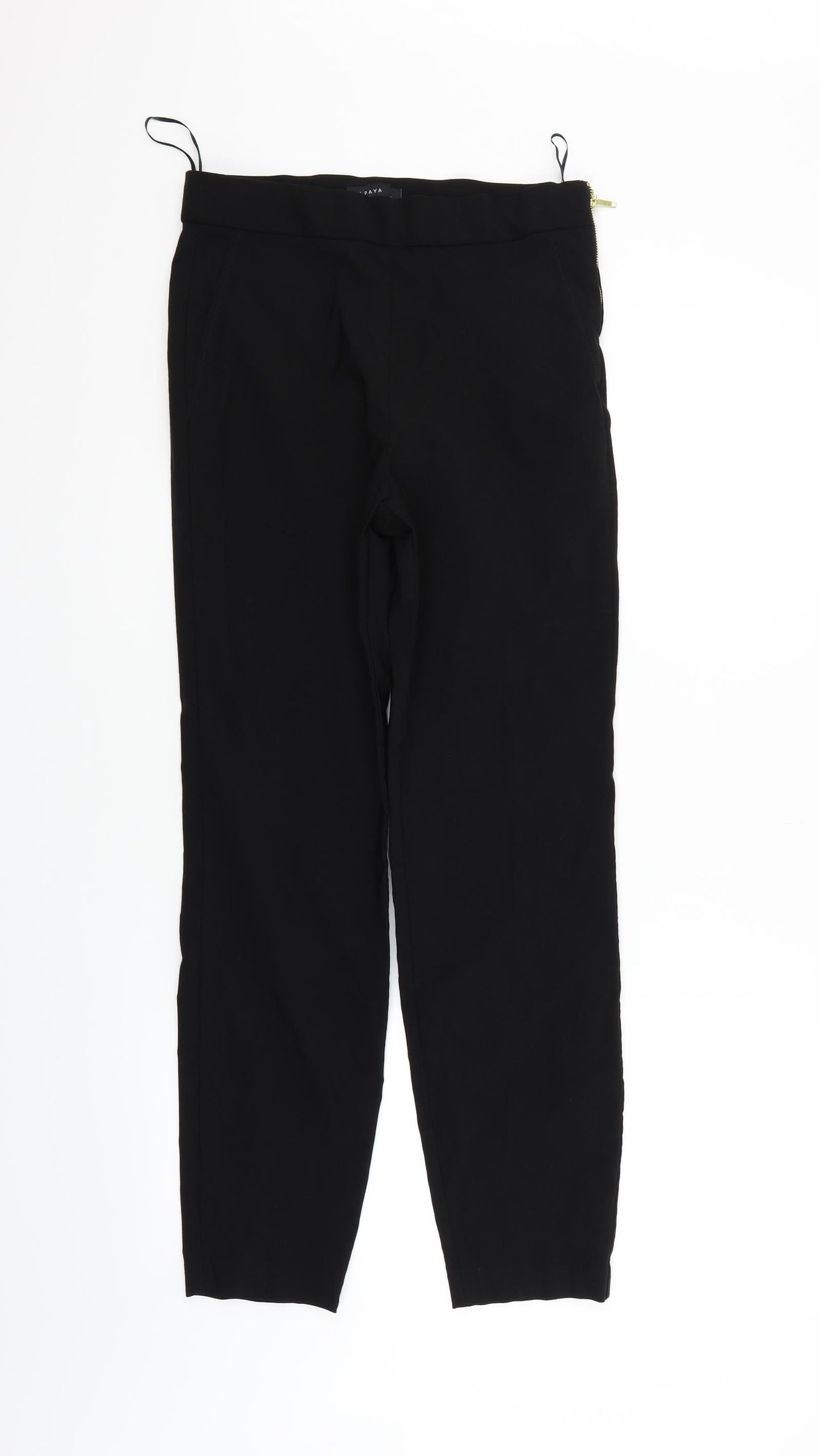 Womens UK Size 10 Papaya Regular Fit Sweatpants Black Trousers