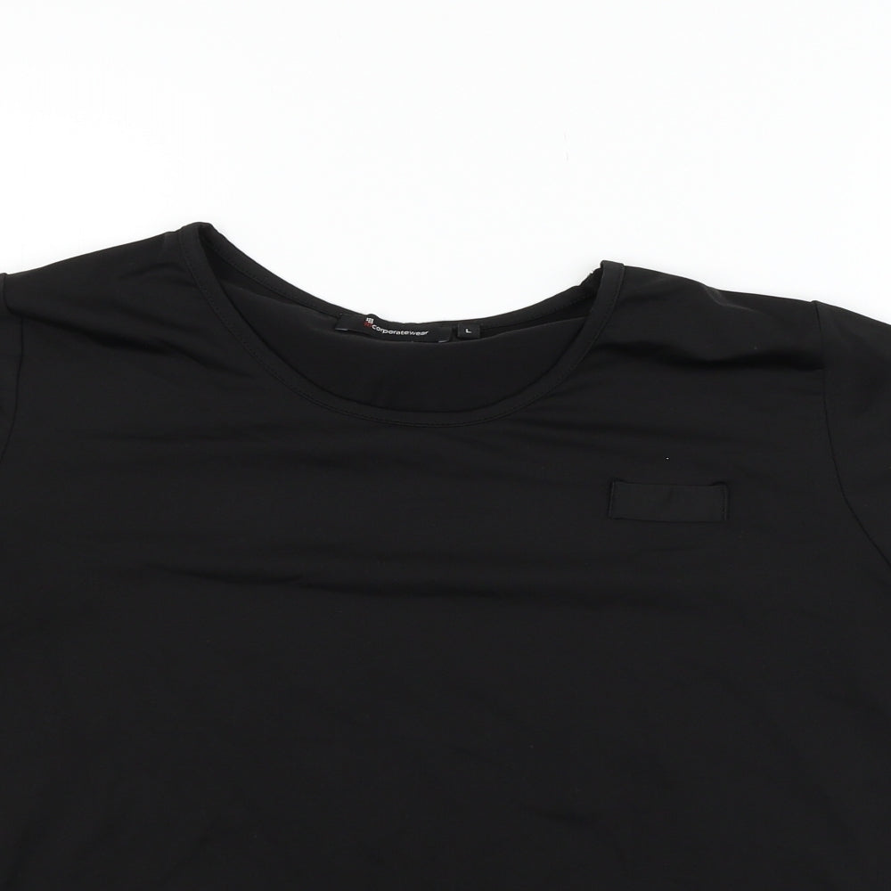 Corporate Wear Womens Black   Basic T-Shirt Size L