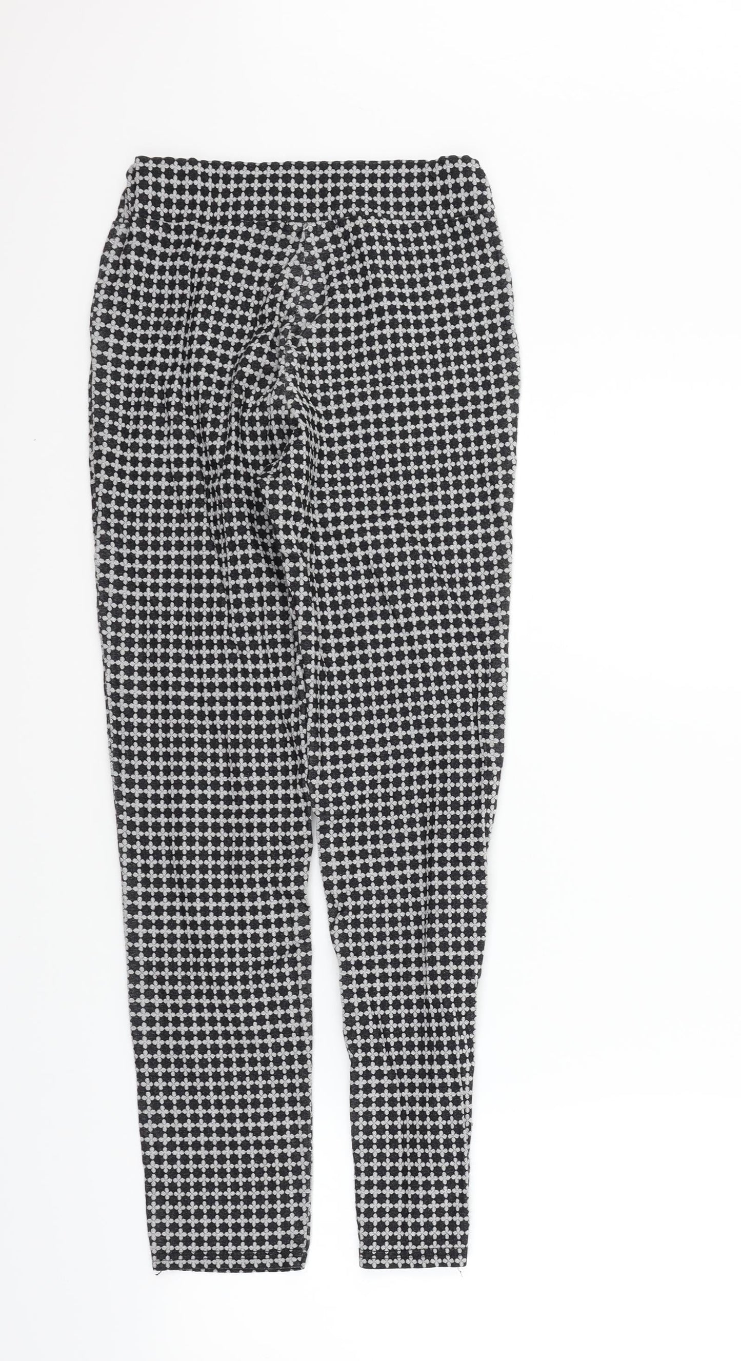 Deck Womens Black Geometric  Trousers  Size 24 in L27 in