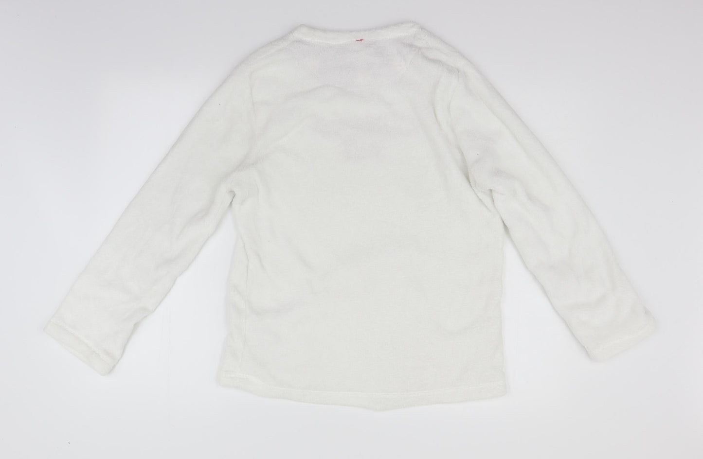 LOVE TO LOUNGE Girls White Solid  Top Pyjama Top Size S  - Cuddle Me