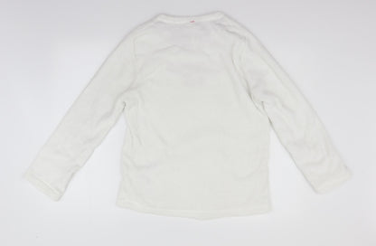 LOVE TO LOUNGE Girls White Solid  Top Pyjama Top Size S  - Cuddle Me