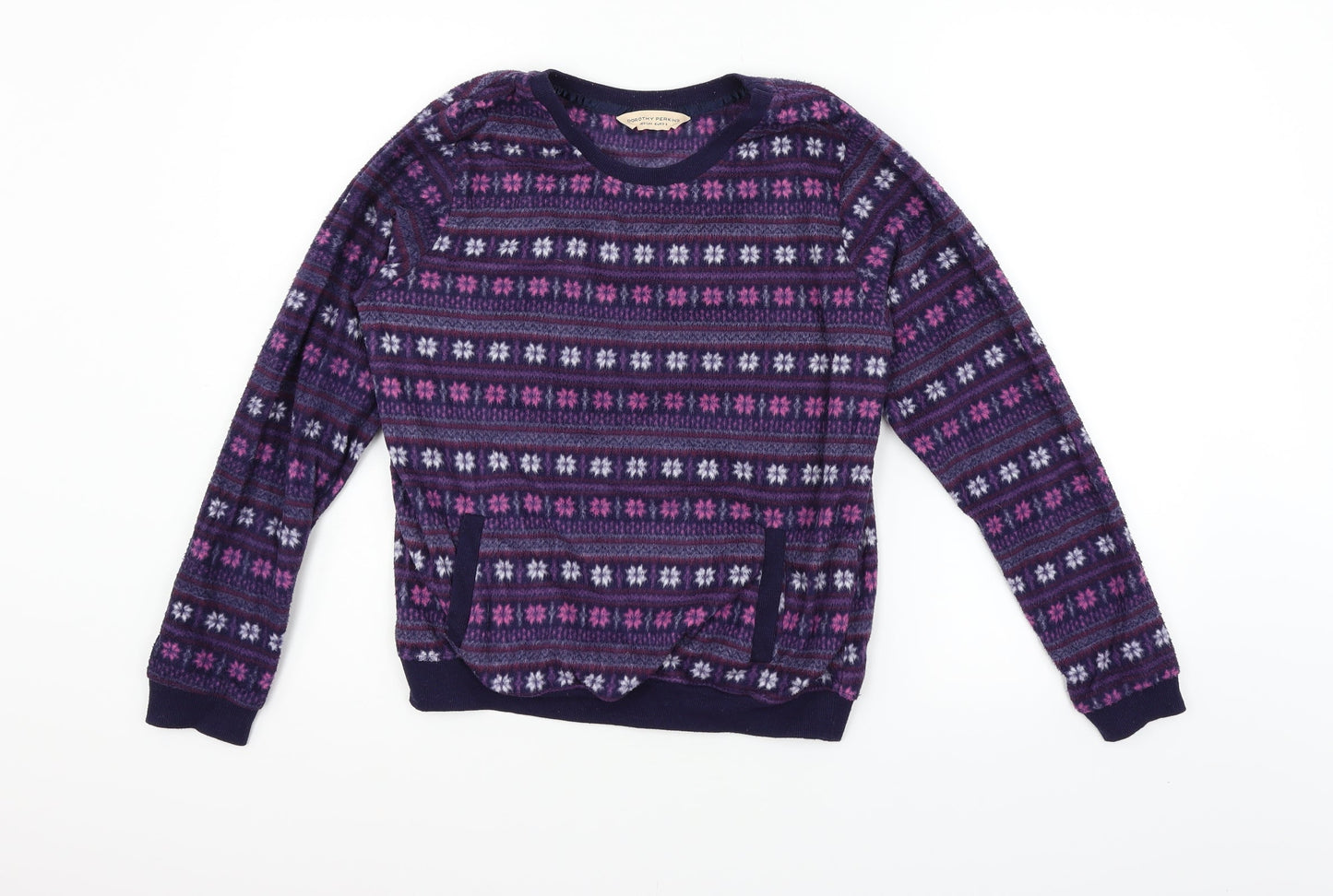 Dorothy Perkins Womens Purple Geometric  Pullover Jumper Size M