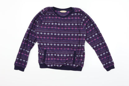 Dorothy Perkins Womens Purple Geometric  Pullover Jumper Size M