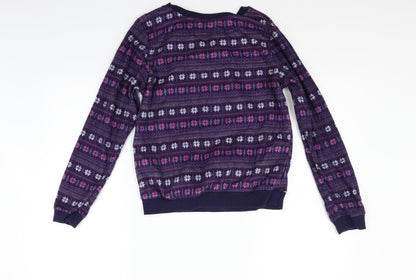 Dorothy Perkins Womens Purple Geometric  Pullover Jumper Size M