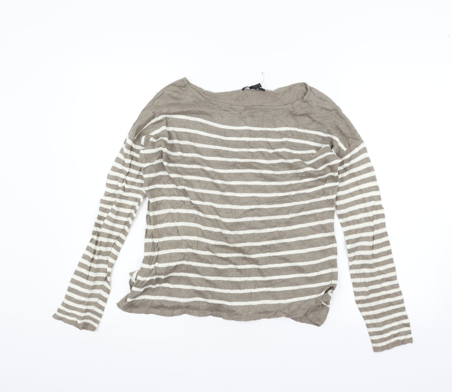 Mango Womens Beige Striped  Pullover Jumper Size S