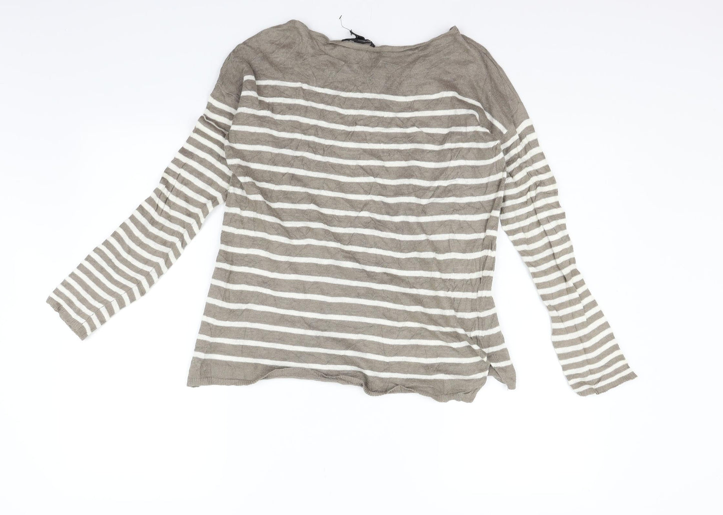 Mango Womens Beige Striped  Pullover Jumper Size S