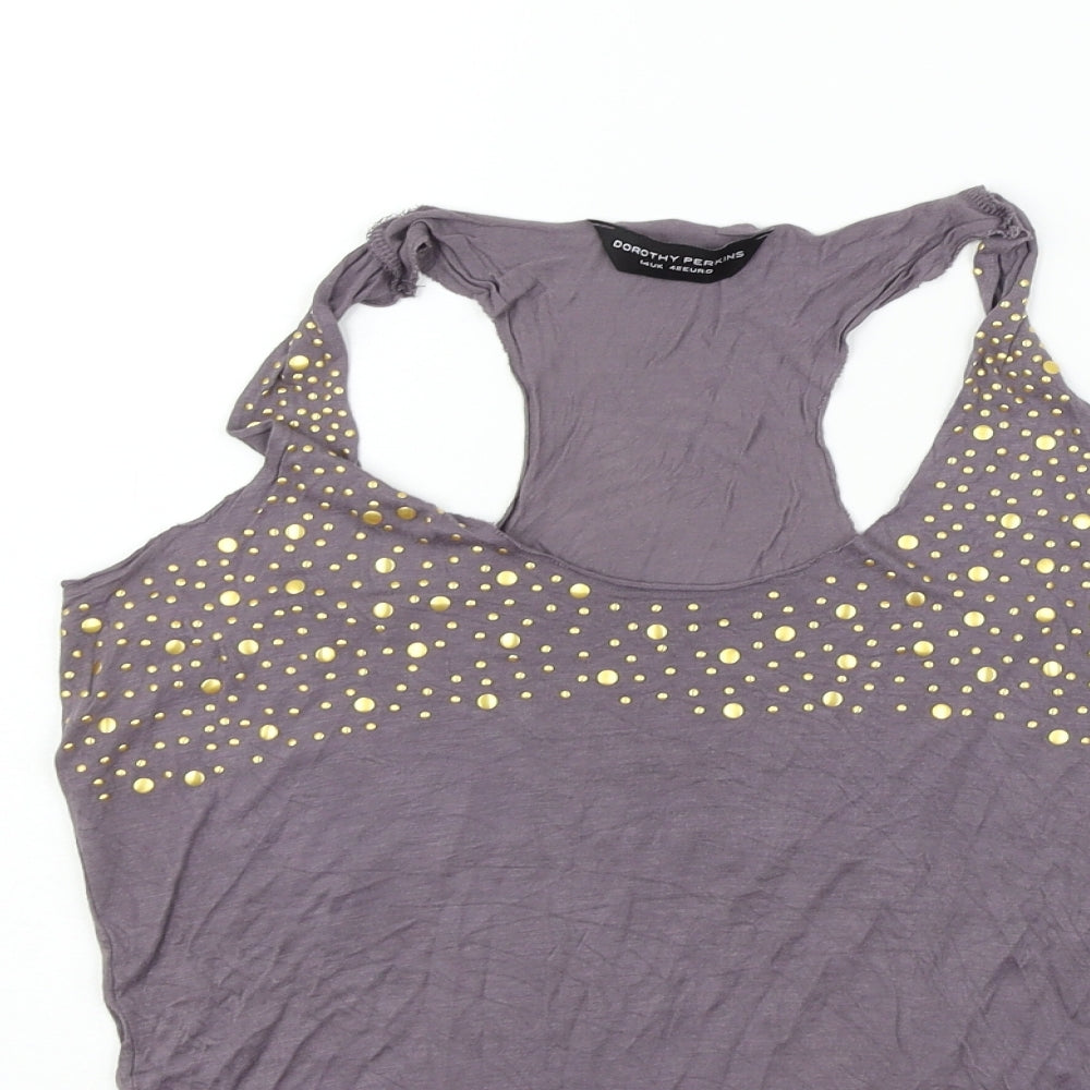 Womens UK Size 14 Dorothy Perkins Purple Basic Tank