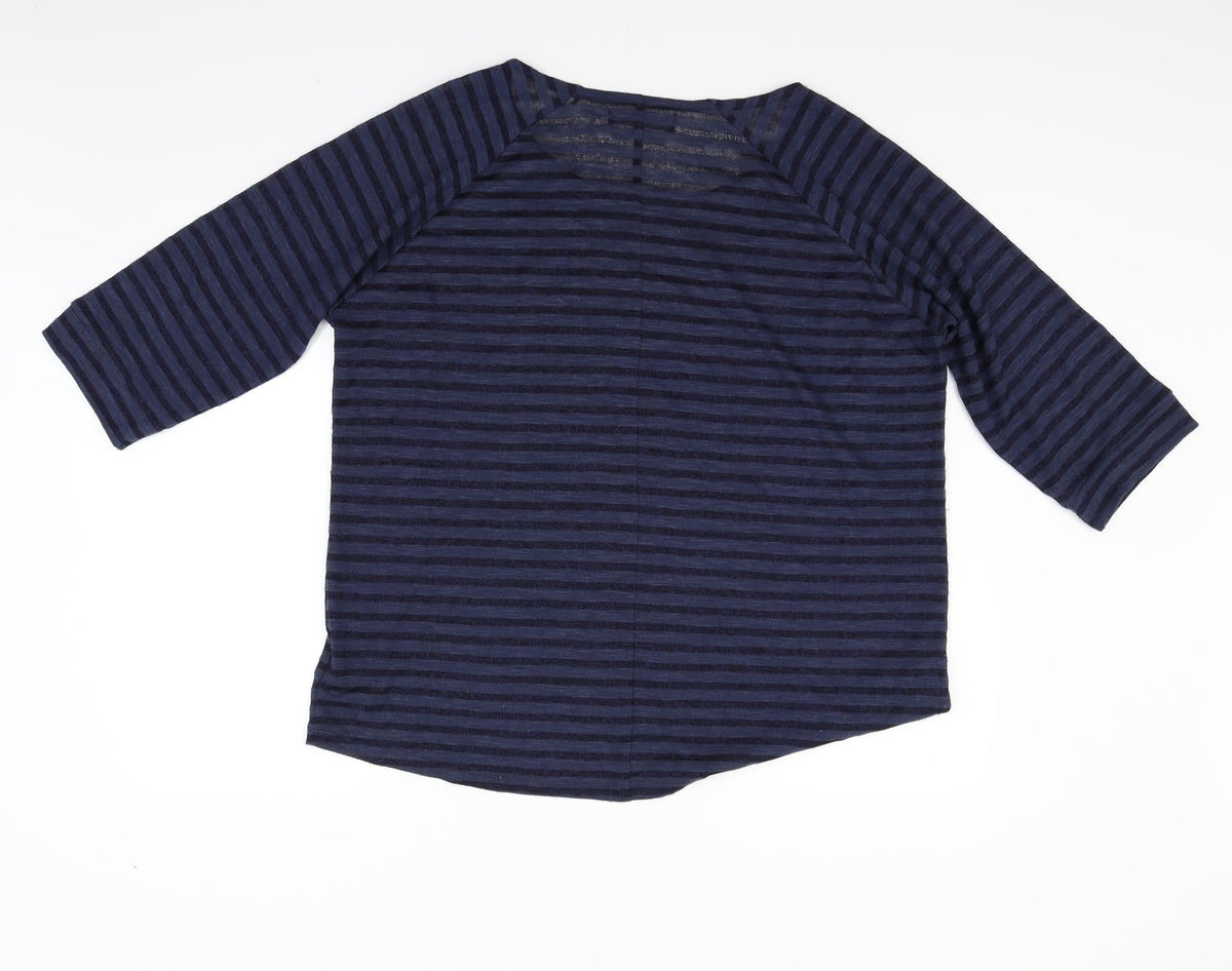 Next Womens Blue Striped  Pullover Jumper Size 20