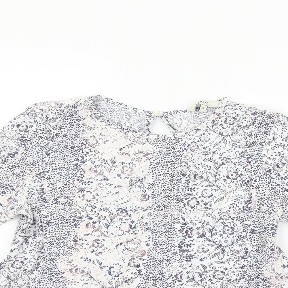 Womens UK Size 12 NEXT White Basic Blouse