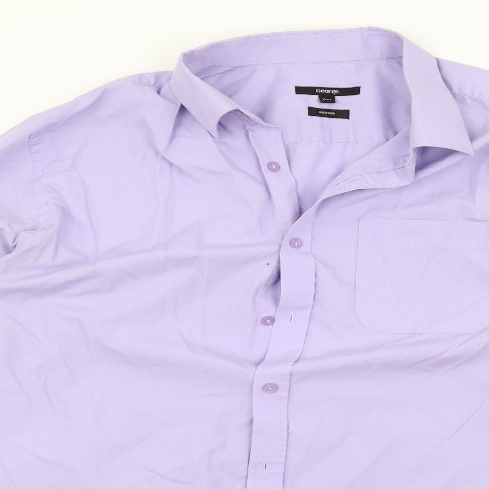 George Mens Purple    Button-Up Size 17