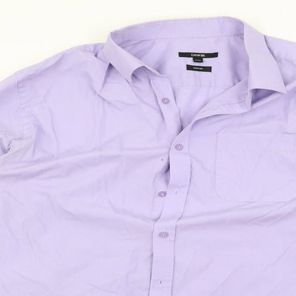 George Mens Purple    Button-Up Size 17
