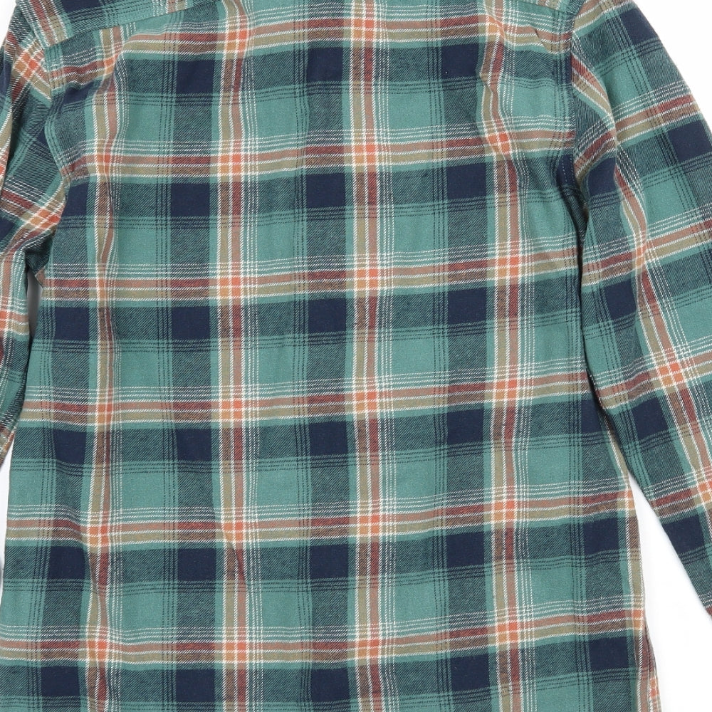 Mens UK Size S Easy Green  Button-Up Long Sleeve Casual Shirt