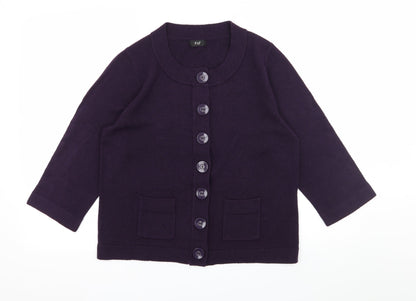 F&F Womens Purple  Knit Cardigan Jumper Size 14