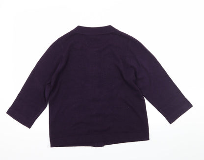 F&F Womens Purple  Knit Cardigan Jumper Size 14