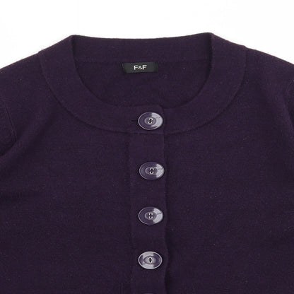 F&F Womens Purple  Knit Cardigan Jumper Size 14