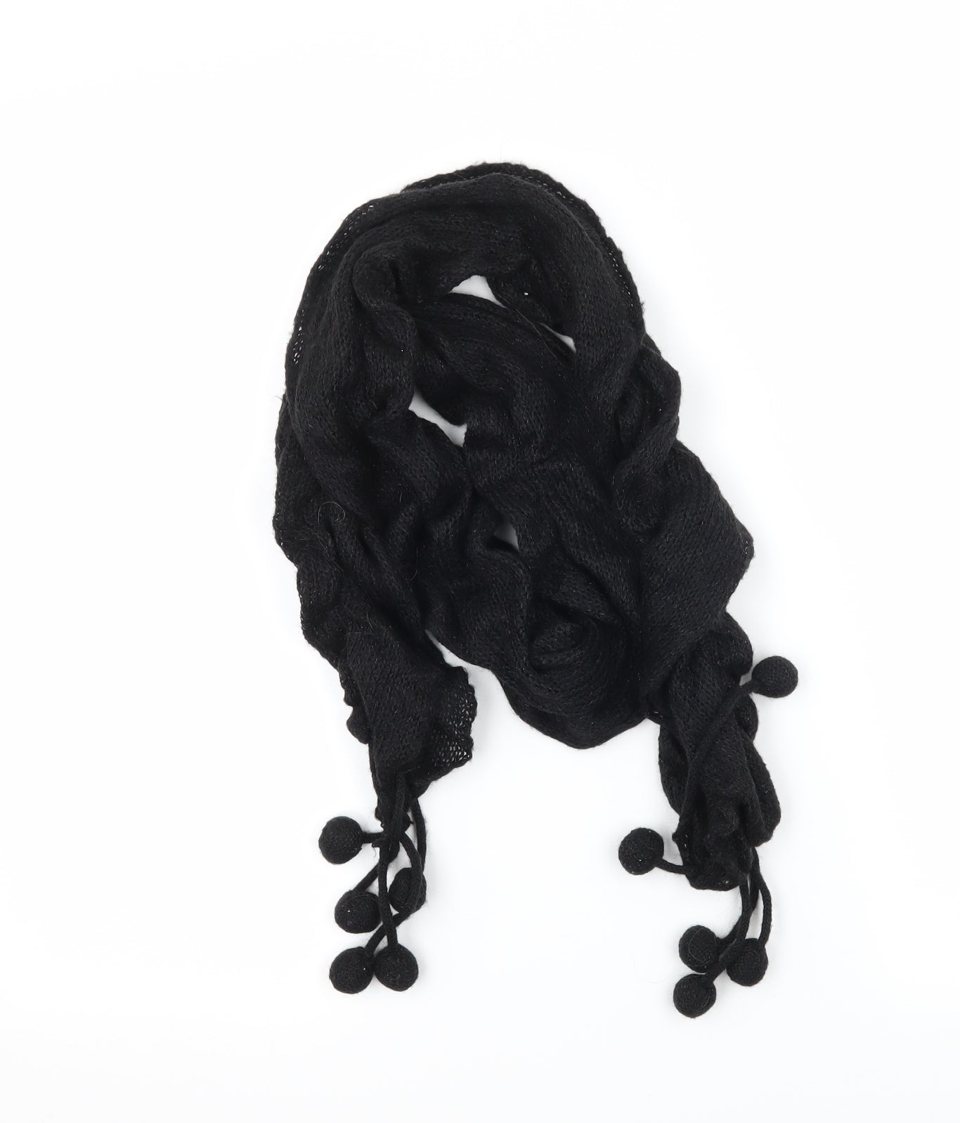 Preworn Womens Black  Knit  Scarf