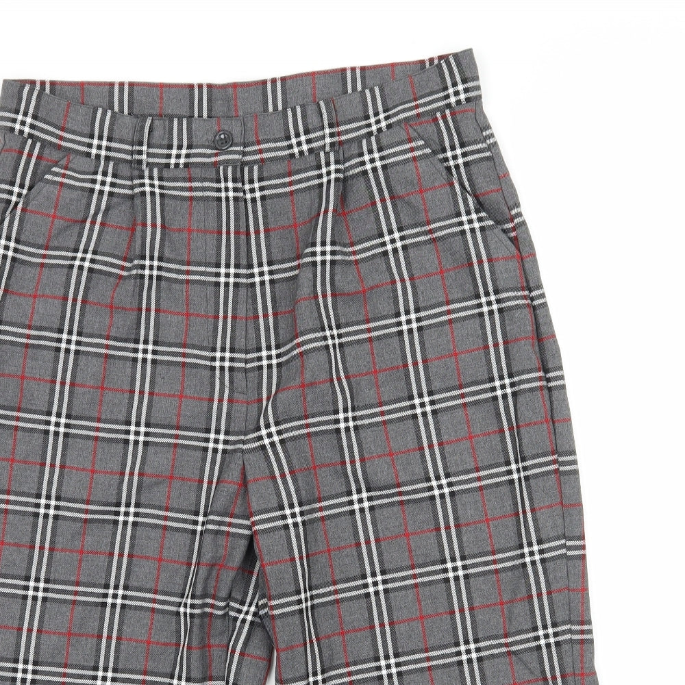 Confidence in Textiles Womens Grey Plaid  Bermuda Shorts Size 30 in