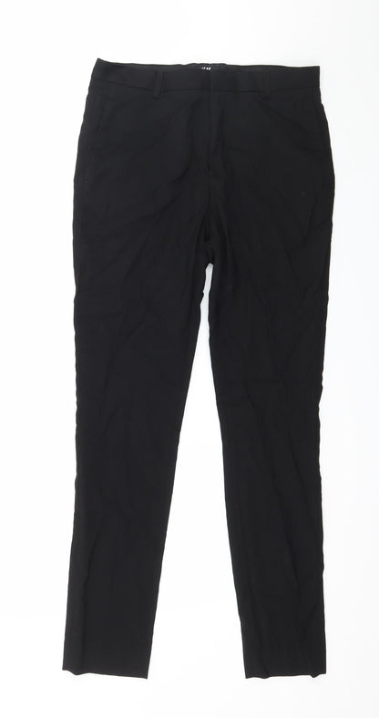 Womens UK Size 30 in H&M Regular Fit  Black Trousers