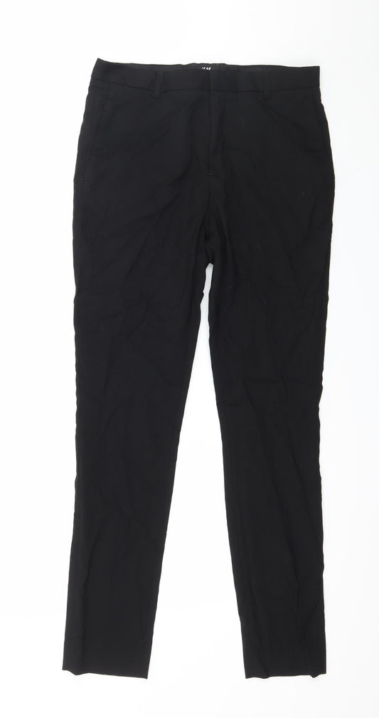 Womens UK Size 30 in H&M Regular Fit  Black Trousers
