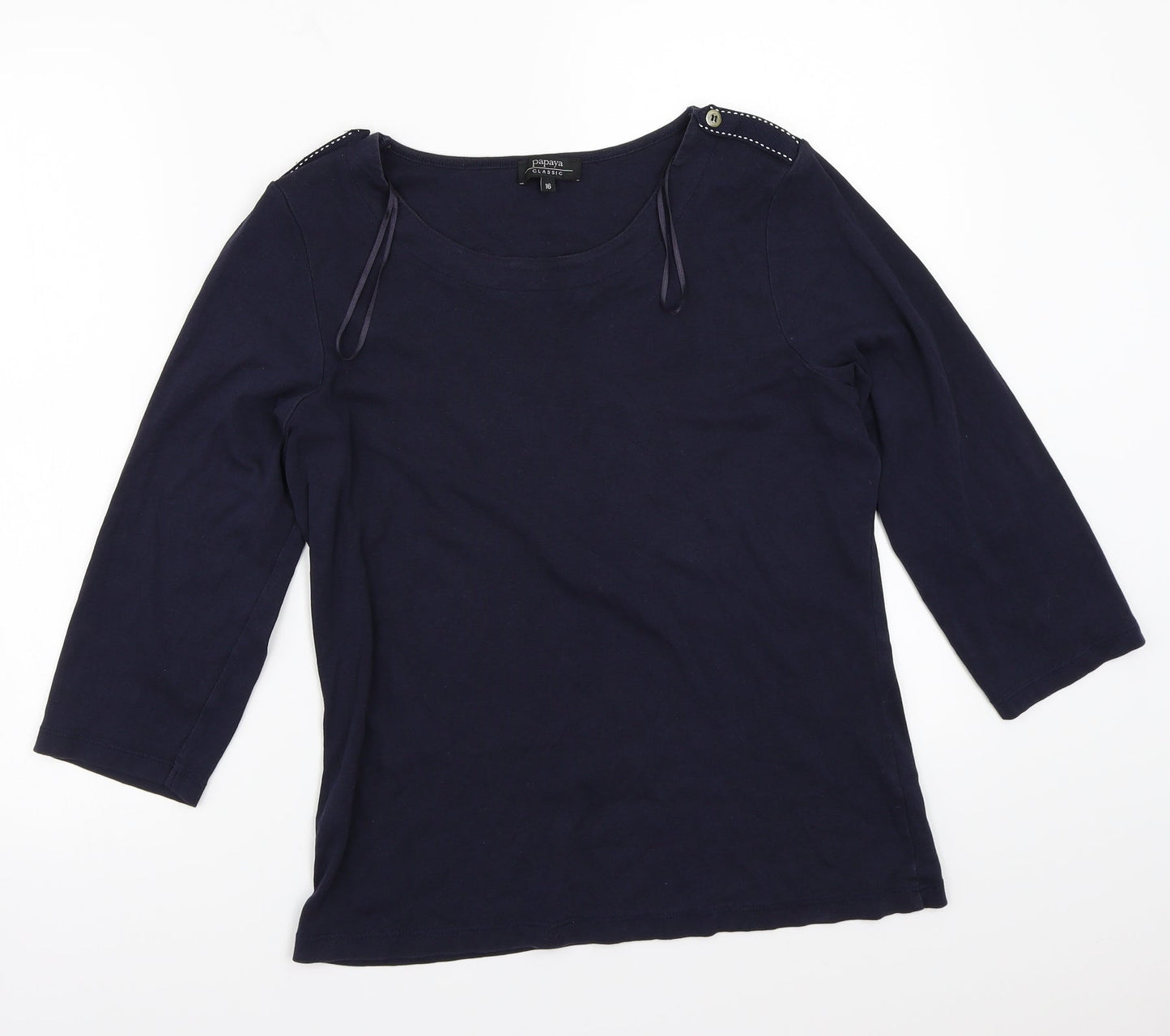 Papaya Womens Blue   Basic T-Shirt Size 16