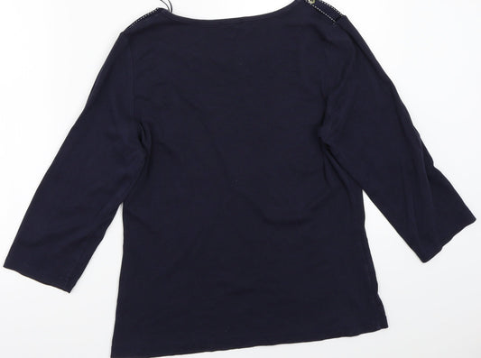 Papaya Womens Blue   Basic T-Shirt Size 16