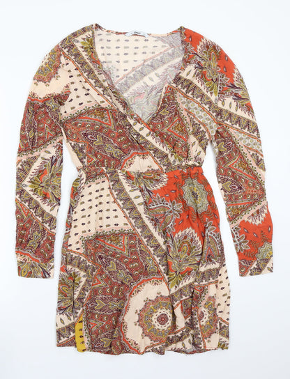 Only Womens Orange Paisley  A-Line  Size 36