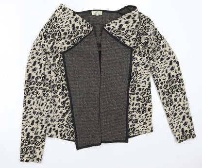 Papaya Womens Beige Animal Print  Cardigan Jumper Size 10