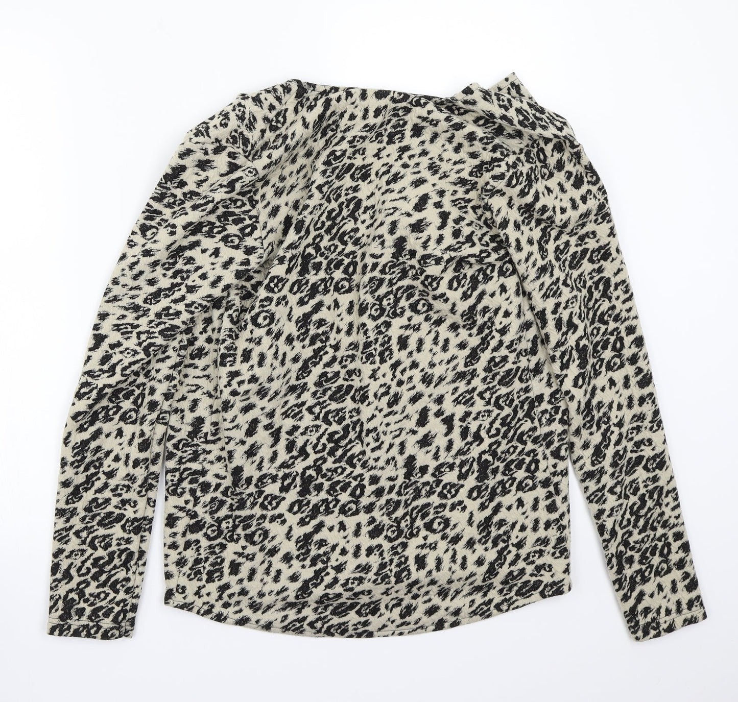 Papaya Womens Beige Animal Print  Cardigan Jumper Size 10