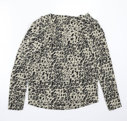 Papaya Womens Beige Animal Print  Cardigan Jumper Size 10