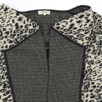 Papaya Womens Beige Animal Print  Cardigan Jumper Size 10