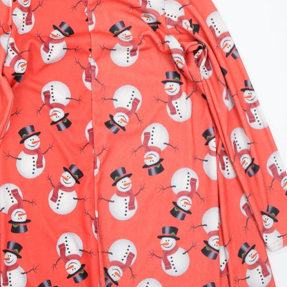 MissLook Womens Red  Rayon A-Line  Size M  - christmas