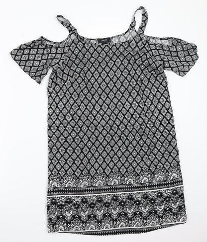 Papaya Womens Black Paisley  A-Line  Size 8