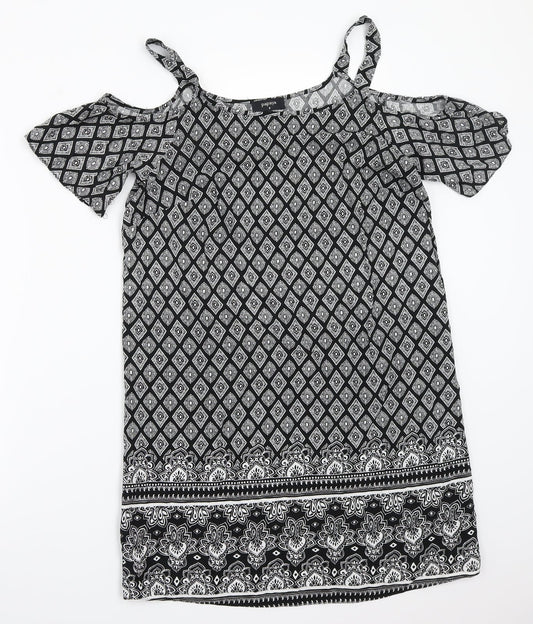 Papaya Womens Black Paisley  A-Line  Size 8