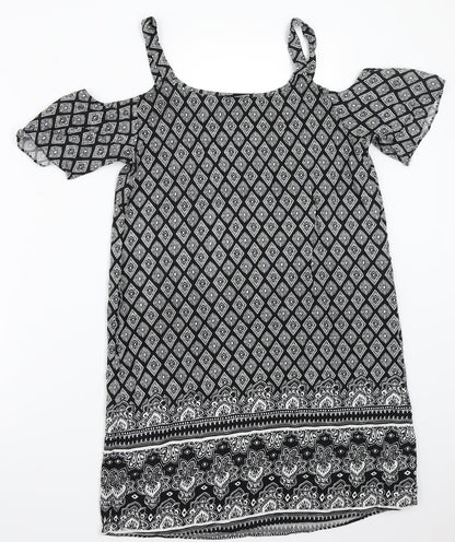 Papaya Womens Black Paisley  A-Line  Size 8