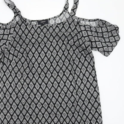 Papaya Womens Black Paisley  A-Line  Size 8