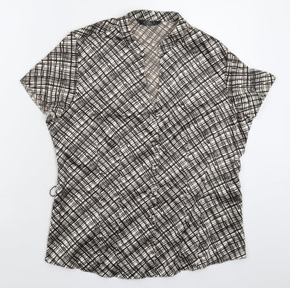 Womens UK Size 12 BM Beige Basic Button-Up