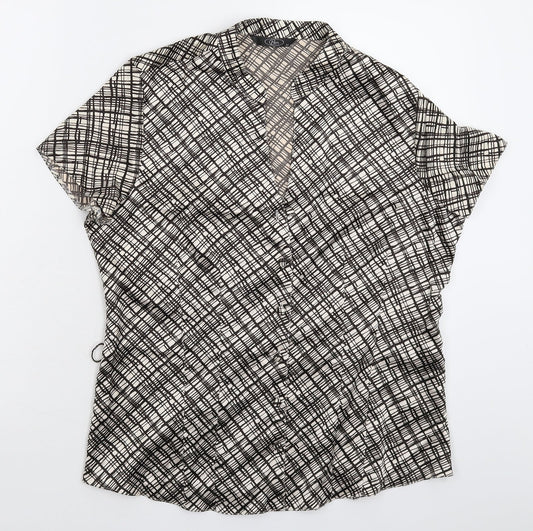 Womens UK Size 12 BM Beige Basic Button-Up