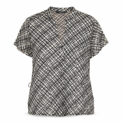 Bonmarché Womens Beige Check  Basic Button-Up Size 12