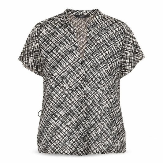 Bonmarché Womens Beige Check  Basic Button-Up Size 12