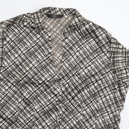 Womens UK Size 12 BM Beige Basic Button-Up