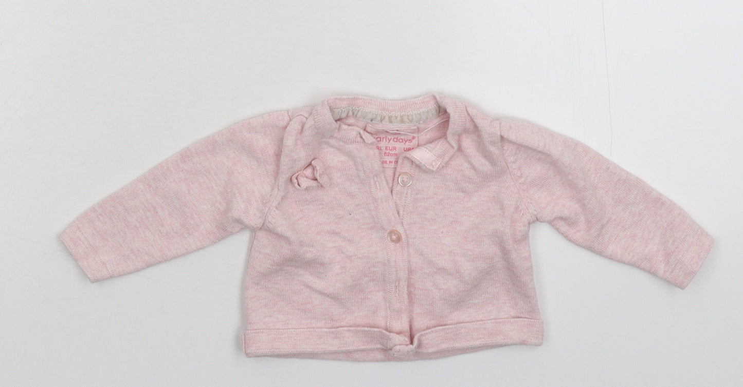 Earlydays Girls Pink  Knit Cardigan Jumper Size 0-3 Months