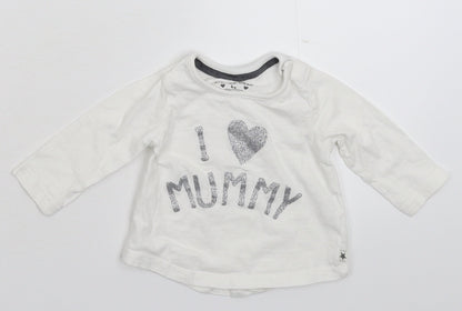 Additional front view of F&F Baby White Basic T-Shirt, size 0-3, Months