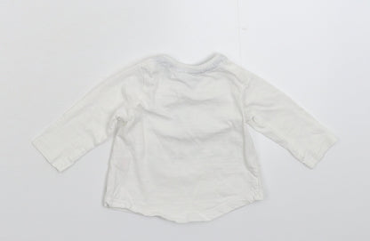 Back view of F&F Baby White Basic T-Shirt, size 0-3, Months