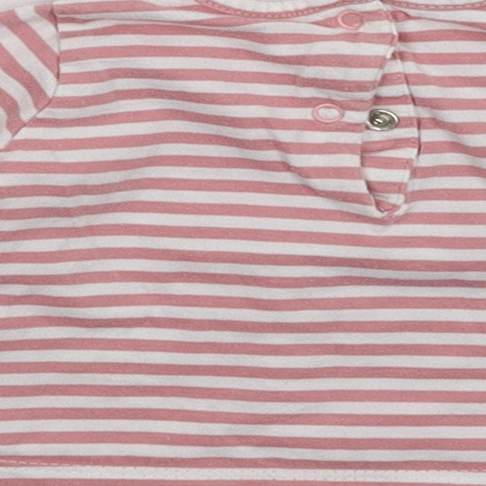 Matalan Girls Pink Striped  Basic T-Shirt Size 0-3 Months