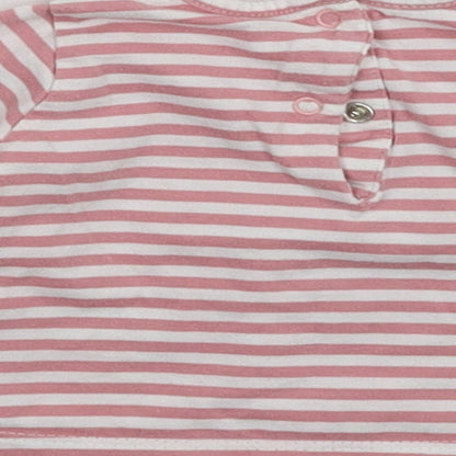 Matalan Girls Pink Striped  Basic T-Shirt Size 0-3 Months
