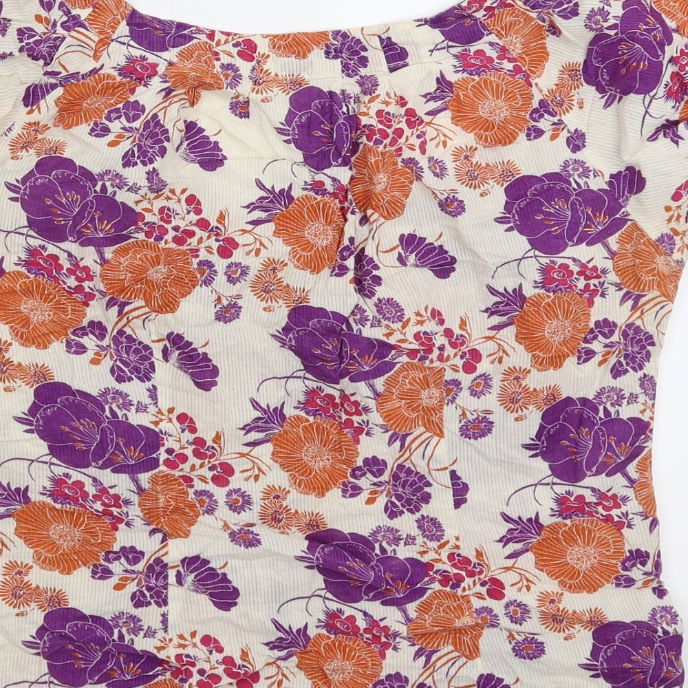 Womens UK Size 12 H&M Multicoloured Basic Button-Up