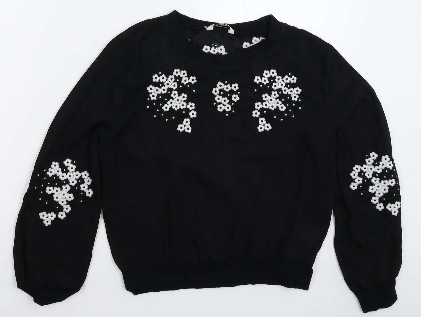 Womens UK Size 10 Darling Black Basic Blouse