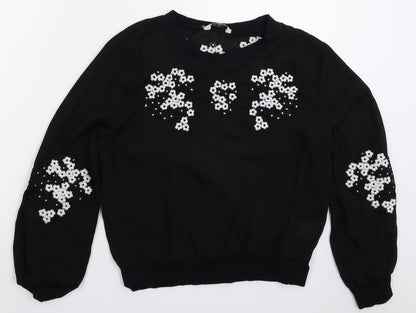 Womens UK Size 10 Darling Black Basic Blouse