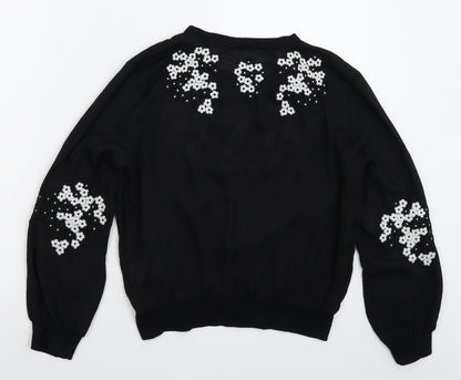 Womens UK Size 10 Darling Black Basic Blouse
